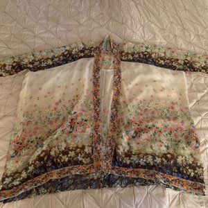 BRAND NEW NEVER WORN Johnny Was Silk Tunic Top with Embroidery details